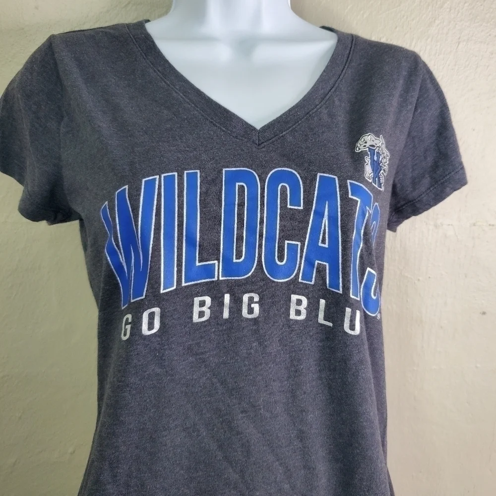 Kentucky Wildcats Slogan Dual-Blend Women's Charcoal V-Neck T-Shirt Size Medium